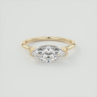 2CT Marquis Cut Diamond East West Bezel Engagement Ring