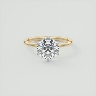 2CT Round Brilliant Cut Diamond Moissanite Solitaire Prong Engagement Ring - ELITE CARAT