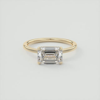 2.15 CT Emerald Cut Diamond Moissanite Solitaire Prong Engagement Ring - ELITE CARAT