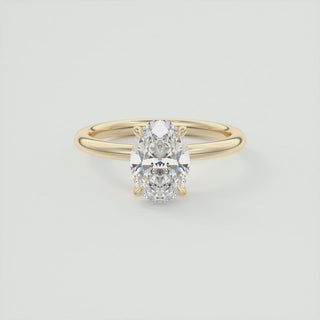 2CT Oval Cut Moissanite Bezel Solitaire Engagement Ring - ELITE CARAT