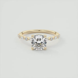 2CT Cushion Cut Diamond Moissanite Halo Prong Engagement Ring - ELITE CARAT