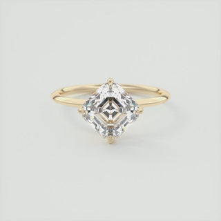 Bague de fiançailles solitaire en diamant moissanite à quatre griffes Asscher 2CT