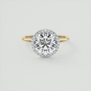 2CT Round Halo Moissanite Diamond Solitaire Engagement Ring For Her