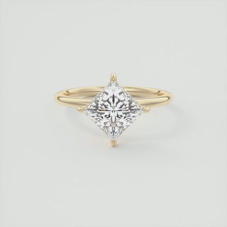 Bague de fiançailles solitaire en diamant East West Princess Moissanite 2CT avec quatre griffes