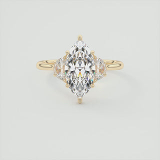 1.85CT 3 Stone Marquise Cut Moissanite Engagement Ring - ELITE CARAT