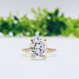 1.91 CT Oval Cut Pave Setting Moissanite Engagement Ring