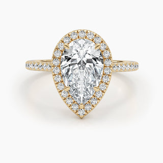 2.51ct Pear F- VS  Diamond Engagement Ring With Halo & Pave Setting