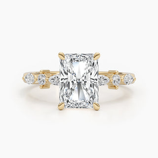 2.0 CT-4.0 CT Radiant G- VS Diamond Engagement Ring With Dainty Setting