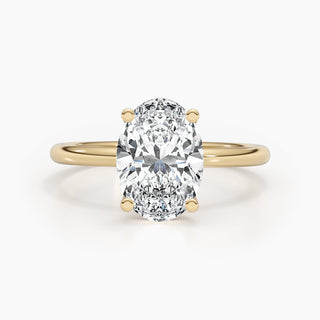 Bague de fiançailles avec halo de diamants ovale caché de 2,50 ct