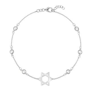 Pulsera de estrella con piedra natal de abril y diamantes redondos de 1,50 quilates para mujer