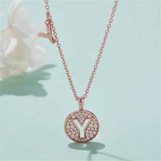 Collier avec diamants et moissanite en forme de lettre « Y » pour femme