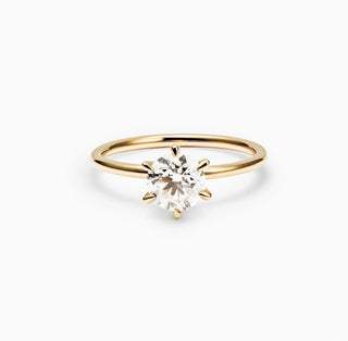 Bague de fiançailles avec diamant solitaire rond CVD de 1,0 à 3,0 ct