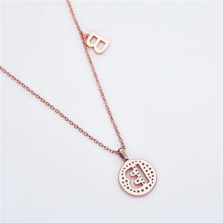 Collier avec diamants et moissanite en forme de lettre « B » pour femme