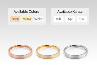 3.0MM Classic Flat Wedding Ice Matte Band For Women in Solid Gold