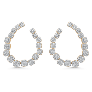 3.81 TCW Round Moissanite Diamond Hoop Earrings