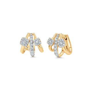 0.75 TCW Round Moissanite Diamond Ear Cuff Earrings