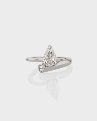 Bague de fiançailles à deux pierres avec diamants CVD en forme de poire de 1,0 à 3,0 ct