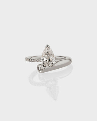 Bague de fiançailles unique avec diamant CVD en forme de poire de 1,0 à 3,0 ct