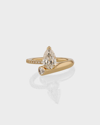 Bague de fiançailles unique avec diamant CVD en forme de poire de 1,0 à 3,0 ct