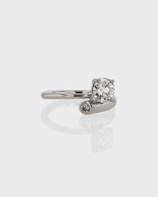 Bague de fiançailles à deux pierres avec diamants ronds CVD de 1,0 à 3,0 ct