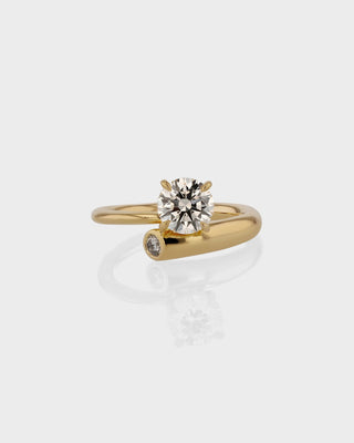 Bague de fiançailles à deux pierres avec diamants ronds CVD de 1,0 à 3,0 ct