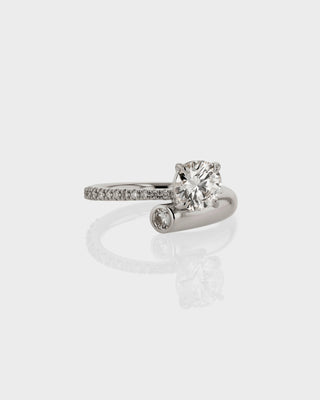 Bague de fiançailles unique avec diamant rond CVD de 1,0 à 3,0 ct