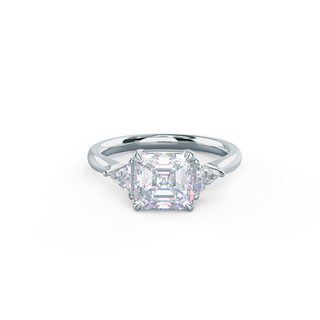 1.80CT Asscher Cut Moissanite Trillion Diamond Engagement Ring - ELITE CARAT