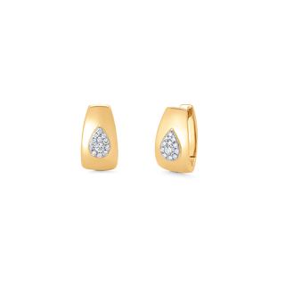 Pendientes Huggie de diamantes y moissanita redondos de 0,14 TCW