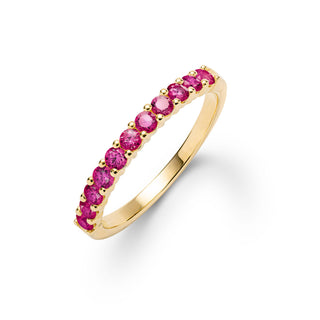 0.75CT Round Ruby Diamond July Birthstone Band for Women