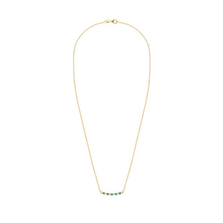 0.80CT Round Emerald Diamond May Birthstone Necklace