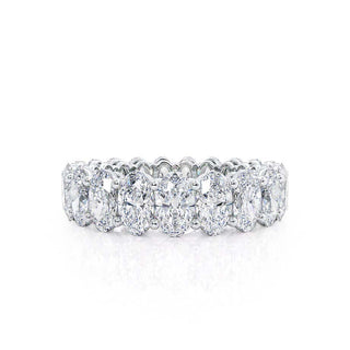 Alliance de mariage de style éternité avec moissanite de forme ovale de 5,46 ct