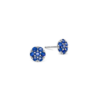 0.40CT Round Sapphire Diamond September Birthstone Studs