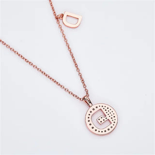 Collier avec diamants et moissanite en forme de lettre « D » pour femme