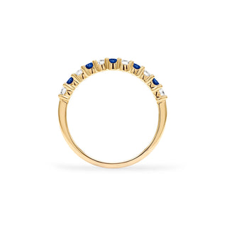 Bague avec pierre de naissance de septembre et diamants en saphir rond de 0,45 ct