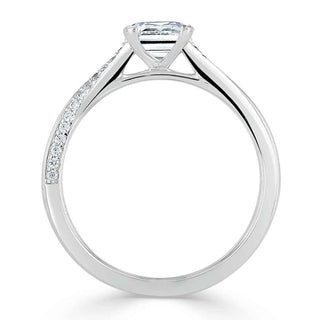 Bague de fiançailles en moissanite solitaire taille princesse de 0,75 ct