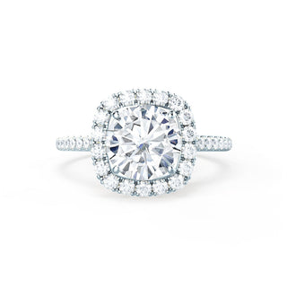 Bague de fiançailles en moissanite de forme ronde de 1,0 CT de style halo