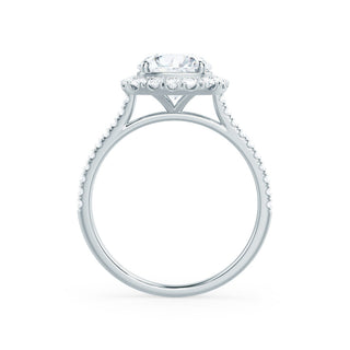 Bague de fiançailles en moissanite de forme ronde de 1,0 CT de style halo