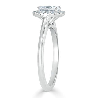 Bague de fiançailles halo en moissanite de forme radiante de 1,0 ct