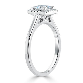 1.0 CT Princess Shaped Moissanite Halo Engagement Ring