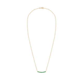 0.45CT Round Emerald Diamond May Birthstone Necklace