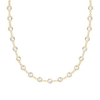 Collier avec pierre de naissance d'avril et diamant rond de 9,35 ct