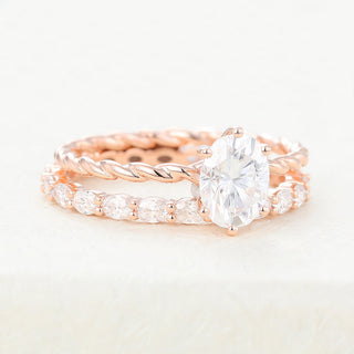 Bague de mariage solitaire en moissanite ovale de 1,33 ct