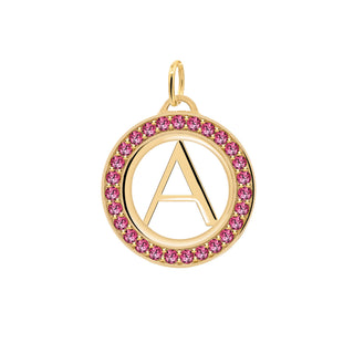 Collier avec pierre de naissance de juillet et diamants en rubis ronds de 0,75 ct