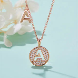 Collar de diamantes de moissanita con la letra "A" para mujer