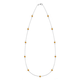 Collier avec pierre de naissance de novembre et diamants en citrine ronde de 2,75 ct