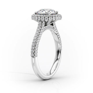 Bague de fiançailles en moissanite taille coussin allongée de 2,0 ct