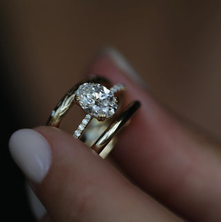 Bague de fiançailles avec diamant solitaire ovale CVD de 1,21 à 3,50 ct