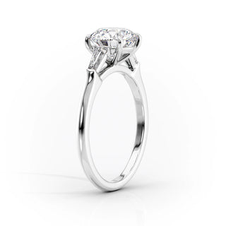 1.50 CT-3.50 CT Oval F/VS1 CVD Diamond Three Stone Engagement Ring