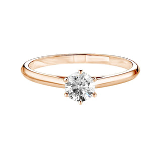 Bague de fiançailles solitaire en moissanite de forme ronde de 0,40 ct