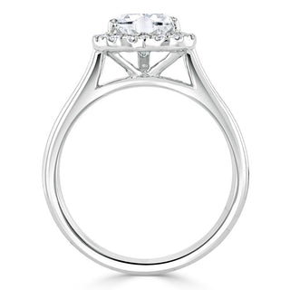 1.0 CT Heart Shaped Moissanite Halo Engagement Ring